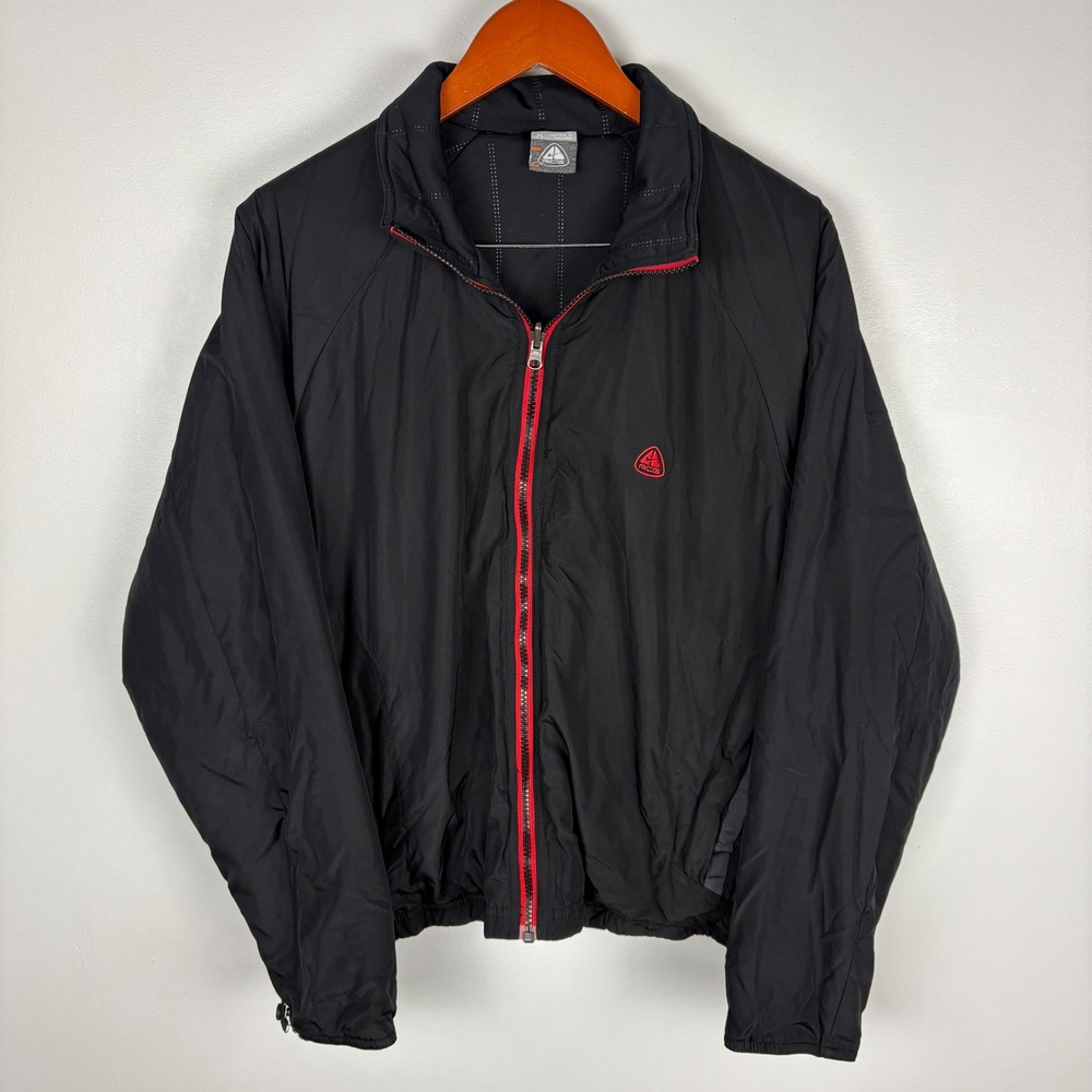 Nike ACG Black Red Zip Up Jacket Men's Size Medium Windbreaker‎ Lightweight